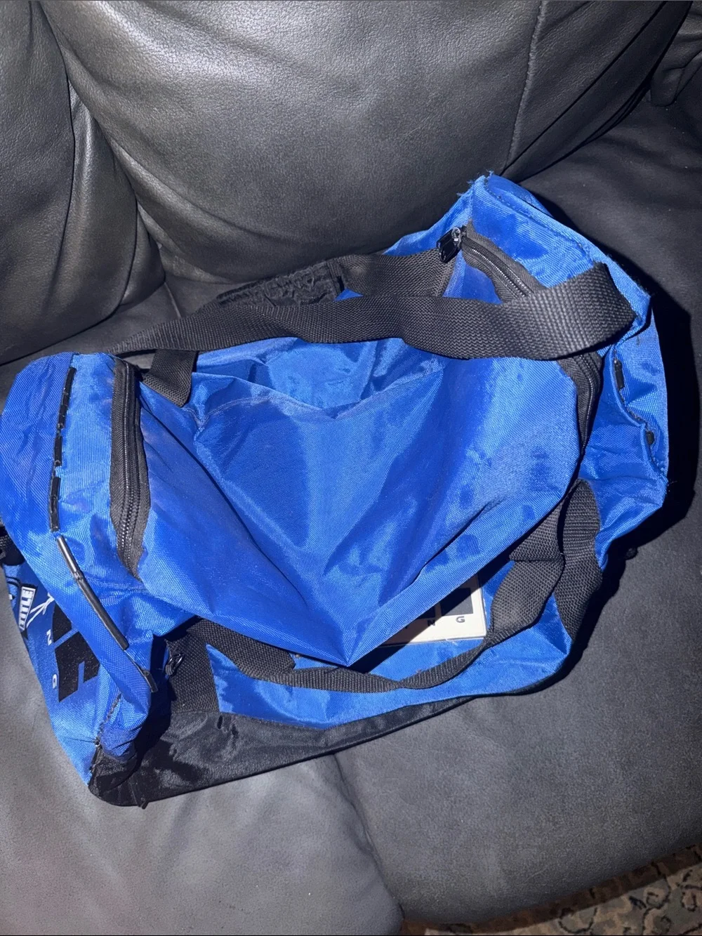 Title boxing fitness workout adult Blue and Black Men's Duffel Bag